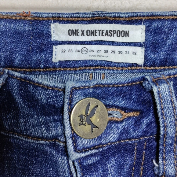 One Teaspoon FreeBirds II High Waist Skinny Jeans Size 25 - Picture 4 of 6